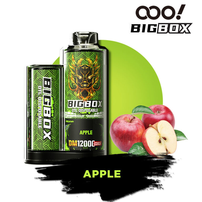 OOO BIGBOX APPLE DTL DL Disposable Vape POD 12000 Puffs 25ml Free Base